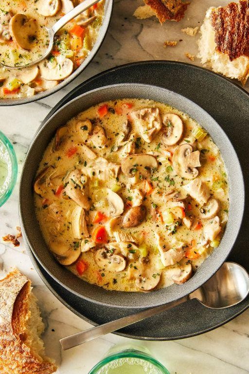 Creamy Mushroom and Chicken Soup