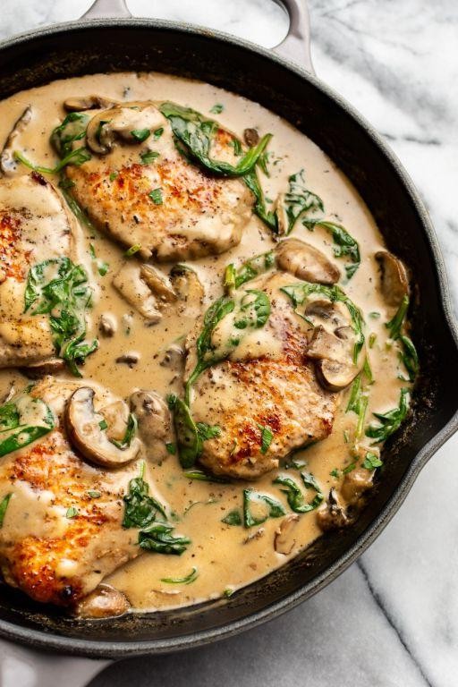 Creamy Mushroom and Herb Pork Chops