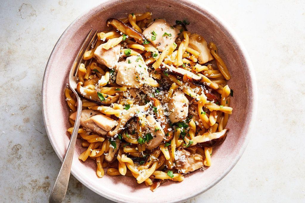Creamy Parmesan Chicken and Mushroom Pasta