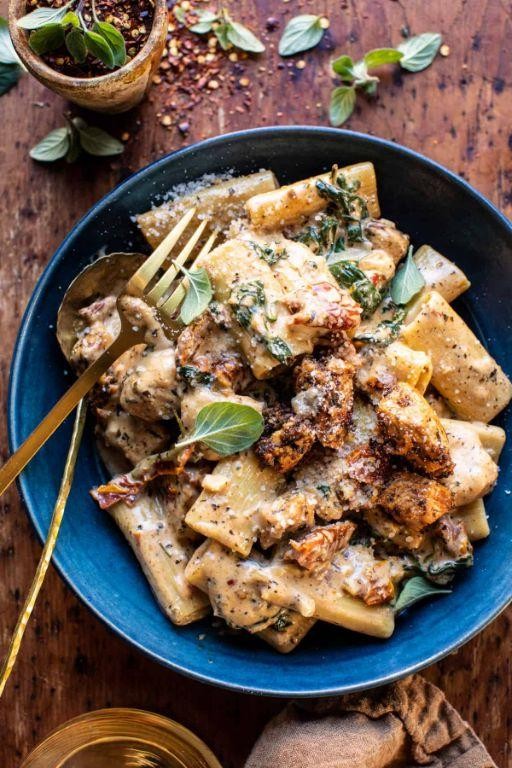 Creamy Sun-Dried Tomato Chicken Parmesan Pasta