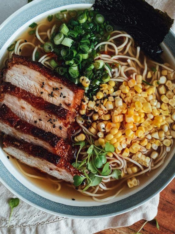 Crispy Air Fryer Pork Belly Ramen Topping