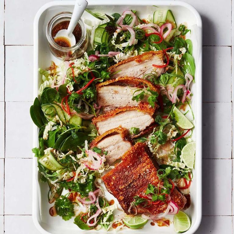 Crispy Air Fryer Pork Belly Salad