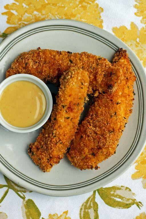 Crispy Fried Chicken Tenders with Honey Mustard