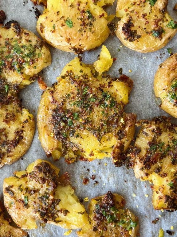 Crispy Smashed Potatoes with Herbs