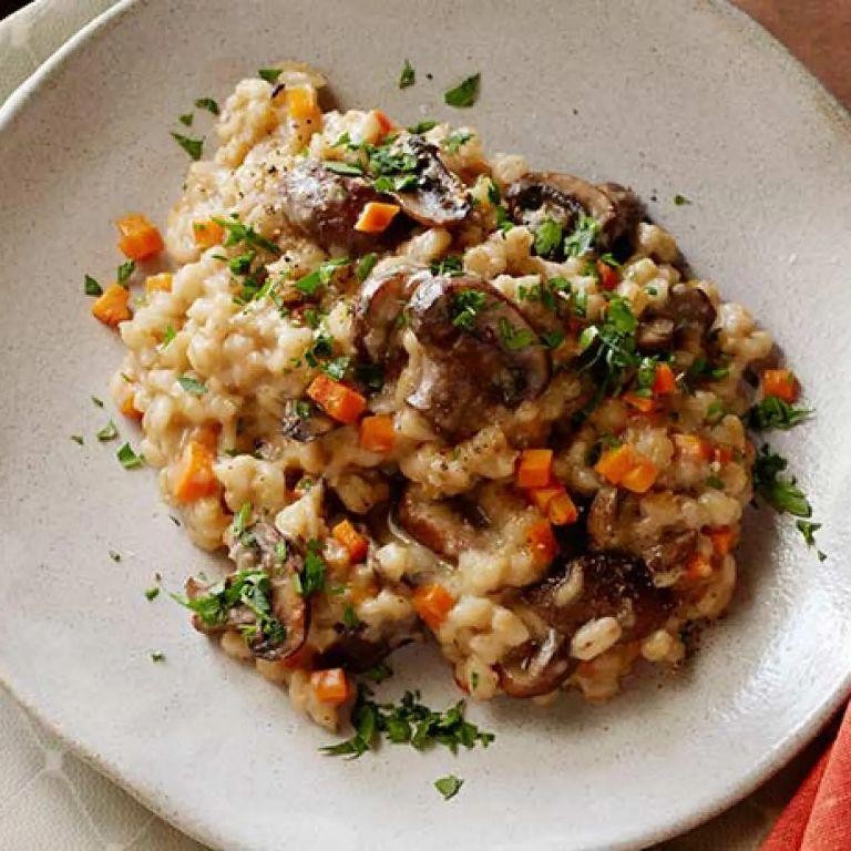 Crock Pot Mushroom and Barley Risotto