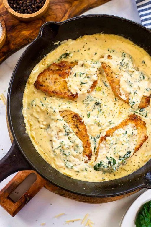 Crock Pot Pork Steaks in Creamy Garlic Parmesan Sauce