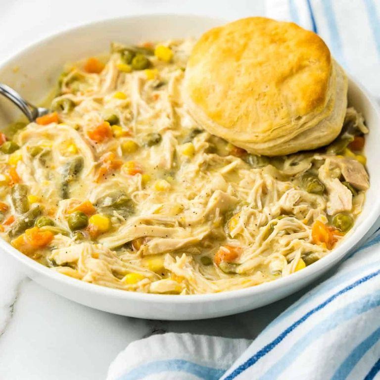 Crockpot Cream Cheese Chicken Pot Pie