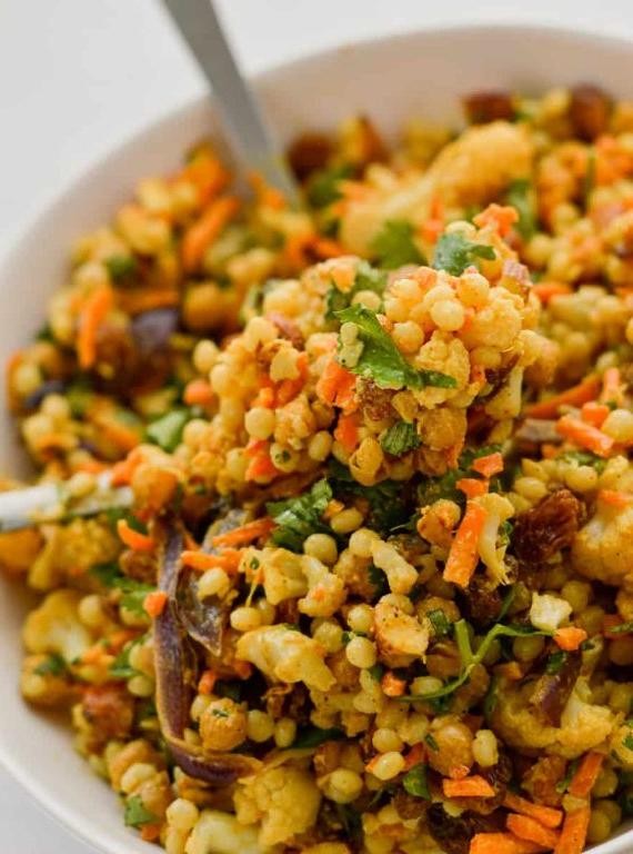 Curried Couscous Salad with Raisins and Almonds