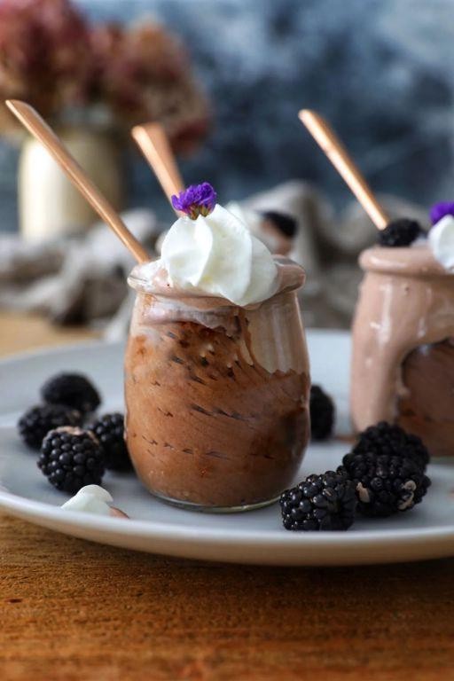Dark Chocolate Mousse with Whipped Cream