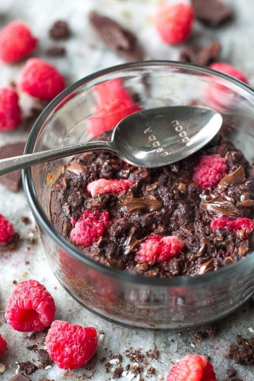 Dark Chocolate Raspberry Baked Oatmeal