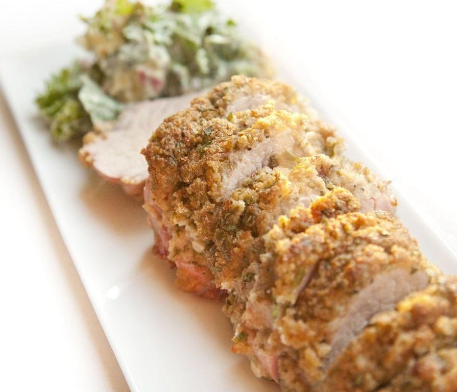 Dijon Mustard and Herb Crusted Pork Tenderloin
