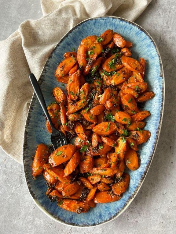 Dijon Mustard and Maple Glazed Carrots