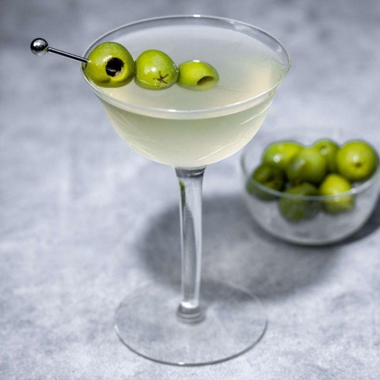 Dirty Vodka Martini with Olive Brine