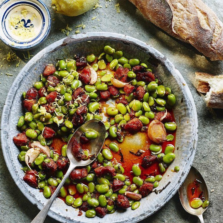 Dried Fava Bean and Chorizo Stew