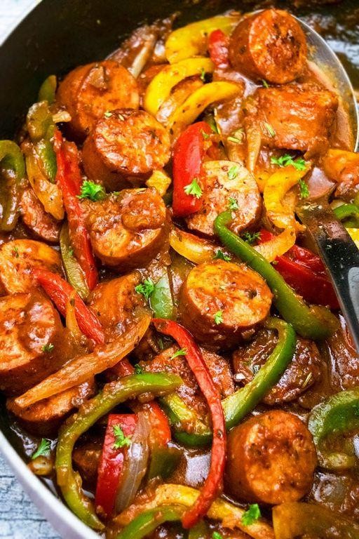 Easy Crock Pot Sausage and Peppers