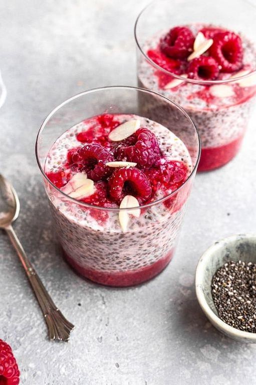 Easy Keto Raspberry Chia Pudding