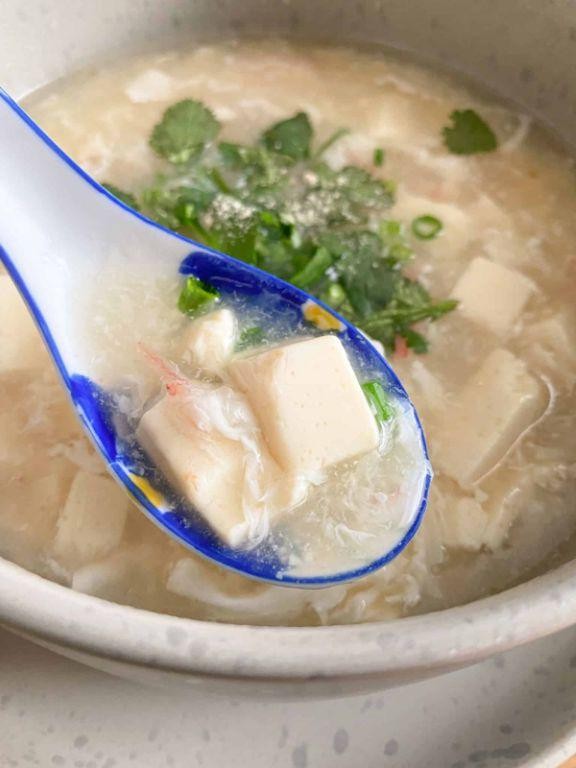 Egg Drop Soup with Extra Silken Tofu