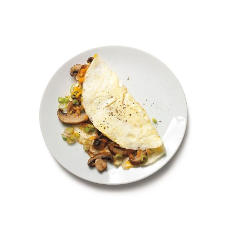 Egg white omelette with mushrooms and cheese