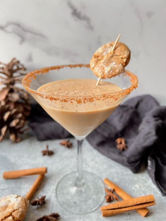 Eggnog Martini with Cinnamon Sugar Rim