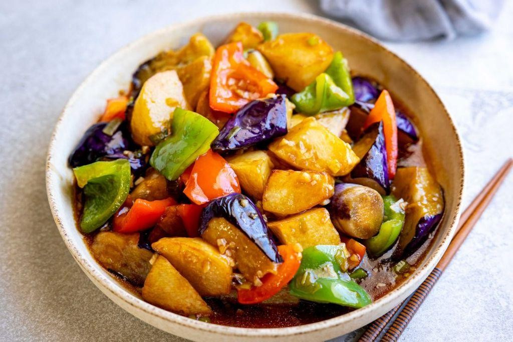 Eggplant and Bell Pepper Hibachi
