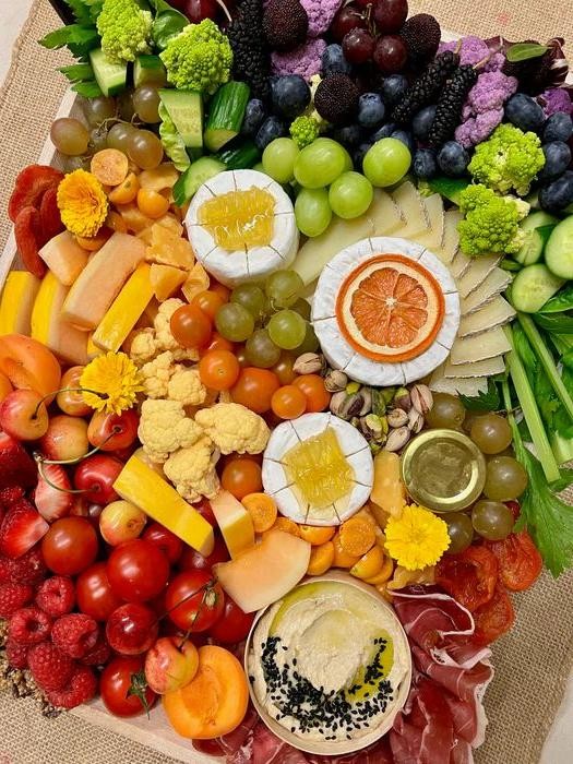 Farmers Market Charcuterie Board with Seasonal Fruits