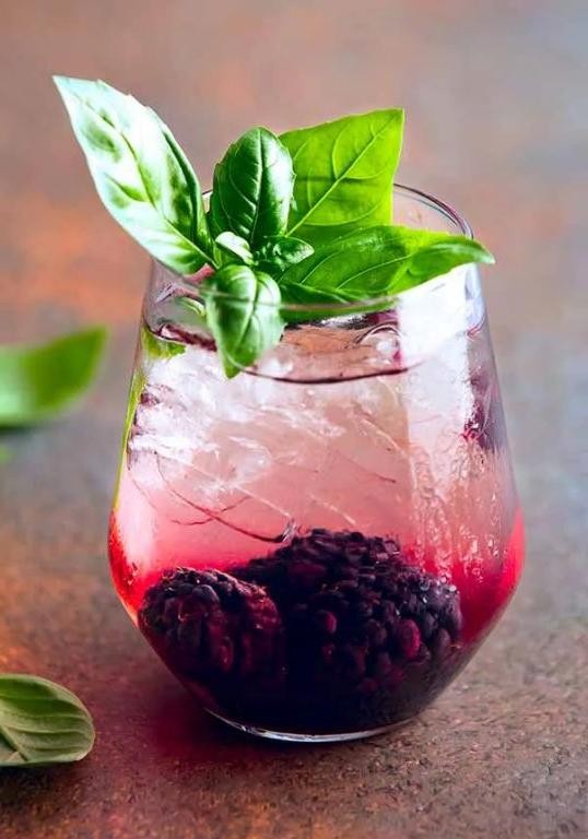 French Martini Smash with Blackberries and Basil