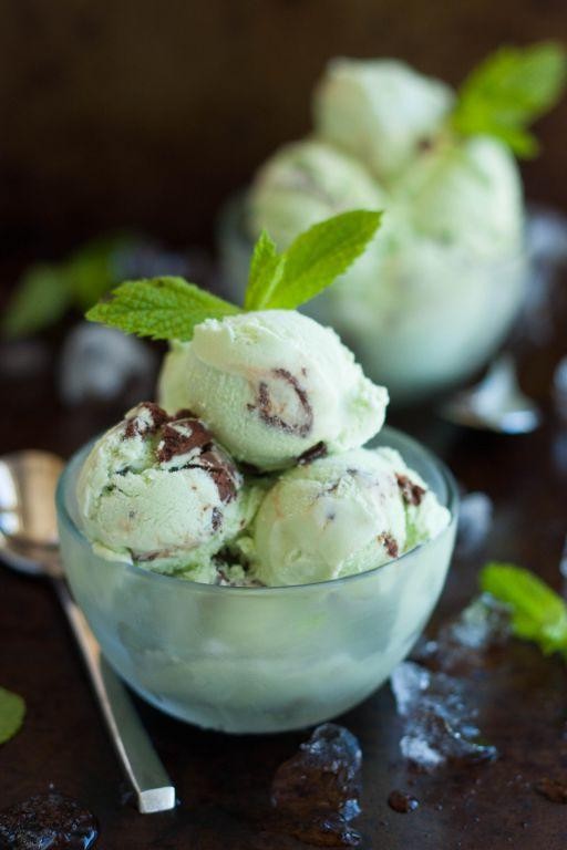 Fresh Mint Caramel Swirl Ice Cream