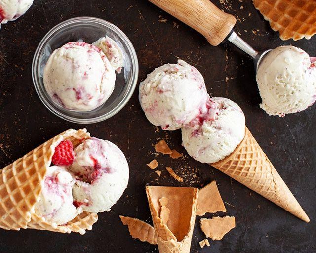 Fresh Mint and Raspberry Ripple Ice Cream
