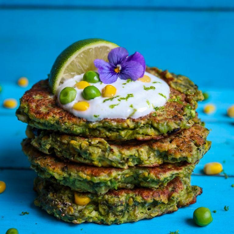 Fresh Pea and Corn Fritters