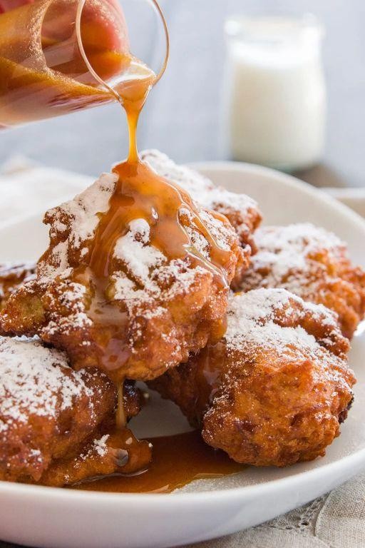 Fried Banana Fritters with Caramel Sauce