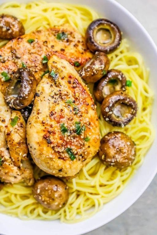 Garlic Butter Chicken Mushroom Pasta