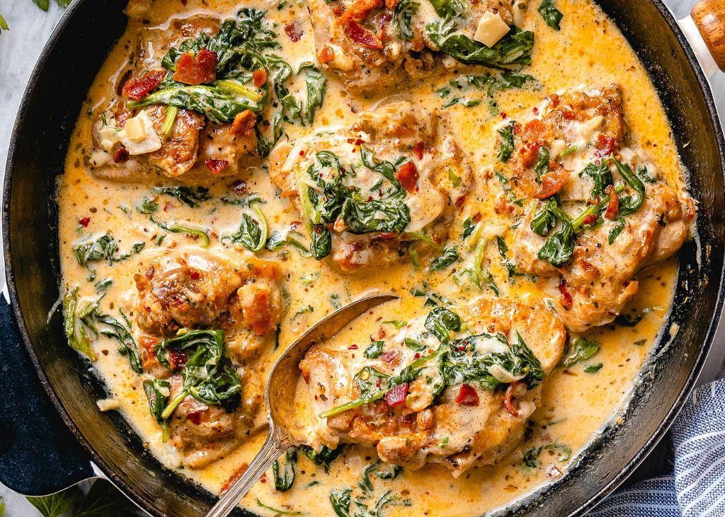 Garlic Butter Chicken with Spinach and Mushrooms
