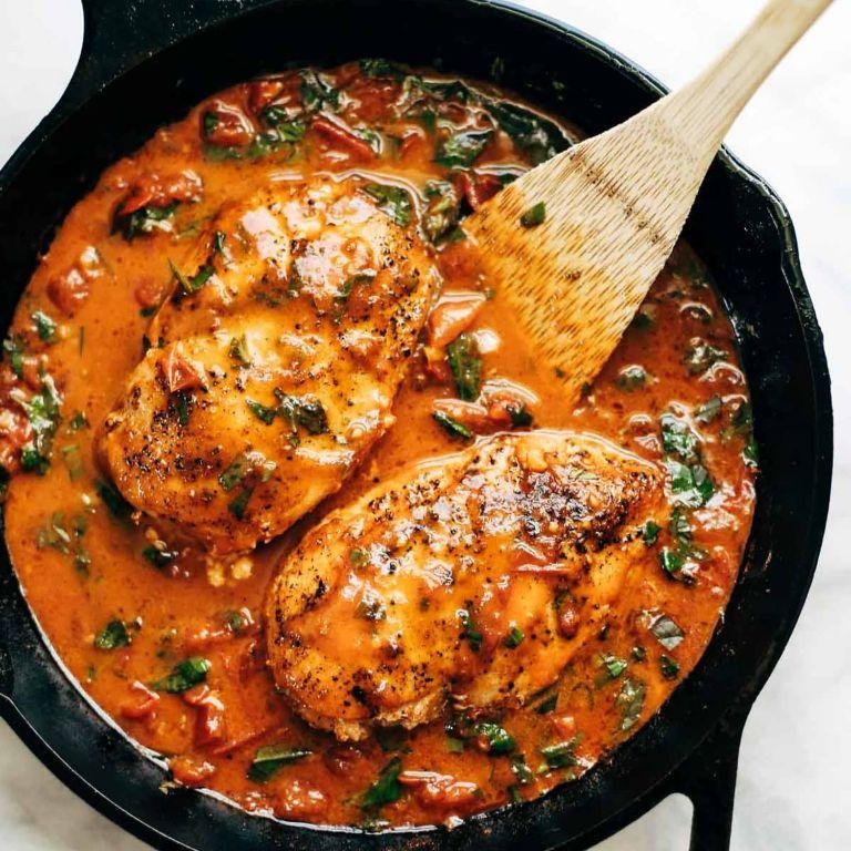 Garlic Butter Chicken with Tomato Basil Sauce