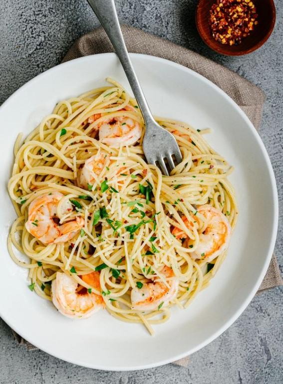Garlic Butter Fideo with Shrimp