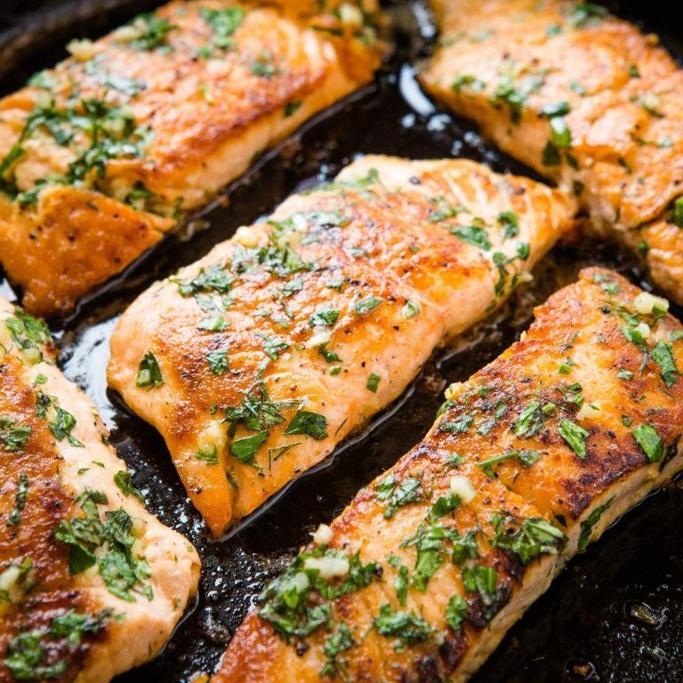 Garlic Butter Herb Roasted Salmon