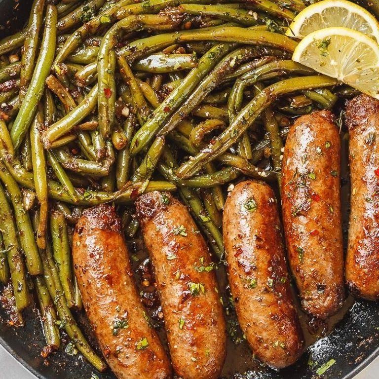 Garlic Butter Italian Sausage and Green Bean Casserole
