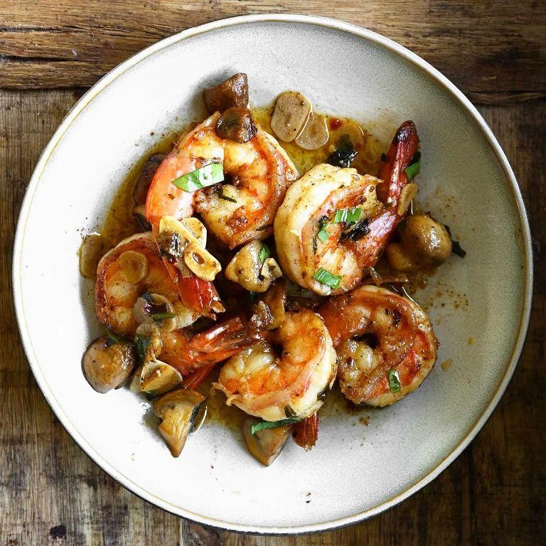 Garlic Butter Mushroom and Shrimp Skillet