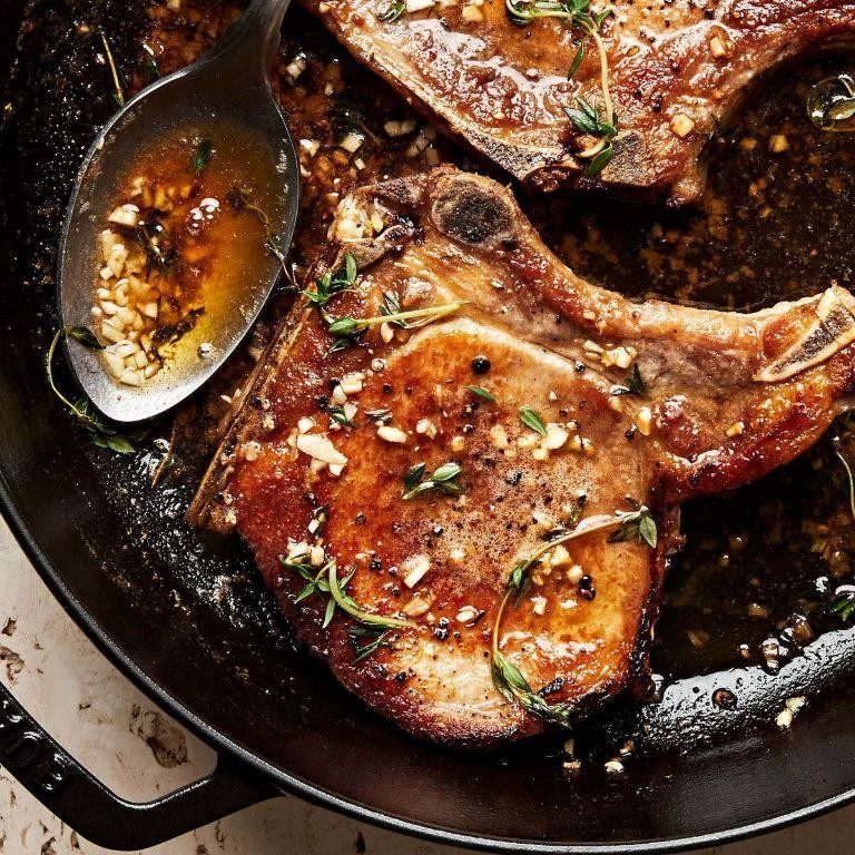 Garlic Butter Pork Loin Steak