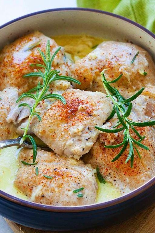 Garlic Butter Pressure Cooked Chicken Thighs