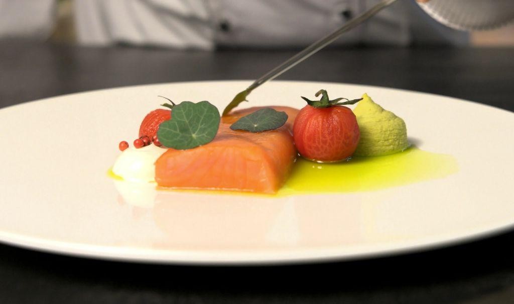 Garlic Butter Salmon with Microgreen Garnish