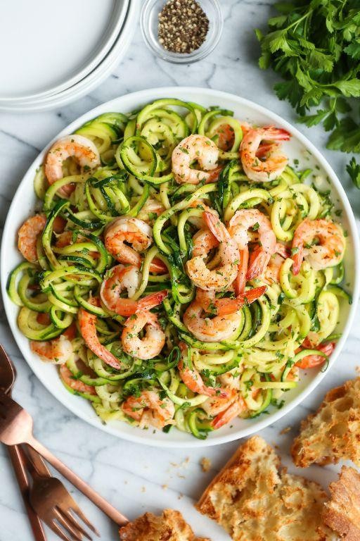 Garlic Butter Shrimp with Slow Carb Zucchini Noodles