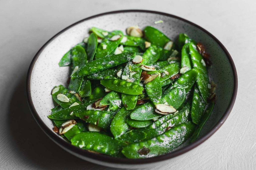 Garlic Butter Snow Peas with Lemon Zest