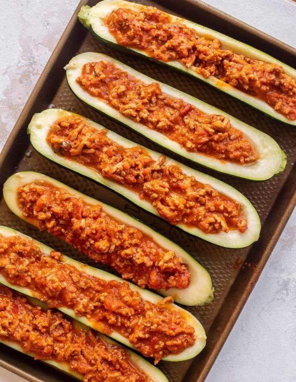 Garlic Butter Zucchini Boats with Ground Beef