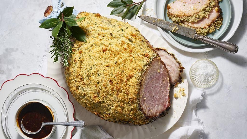 Garlic Herb Butter Baked Ham