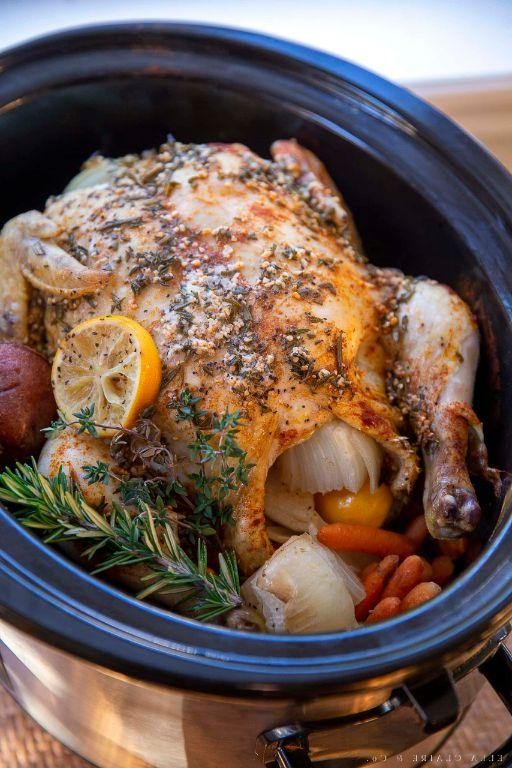 Garlic Herb Slow Cooker Whole Chicken