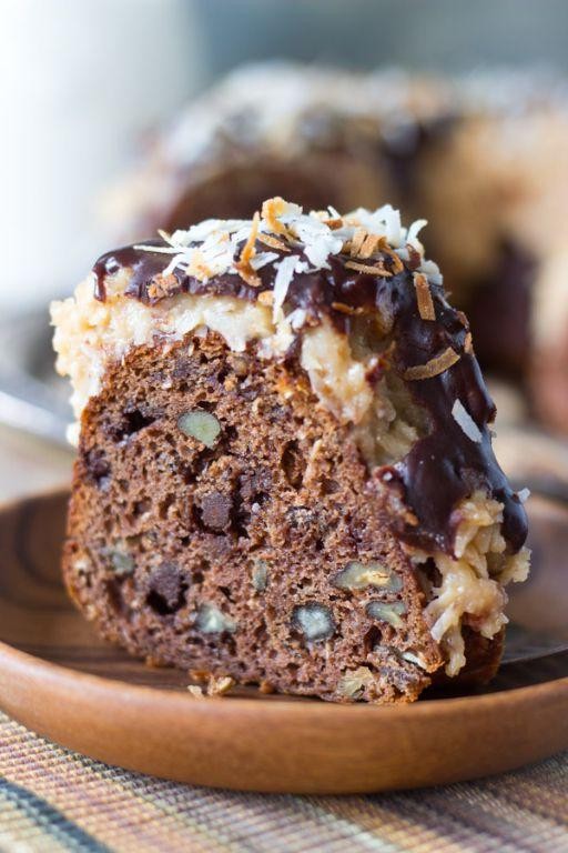 German Chocolate Bundt Cake with Chocolate Ganache