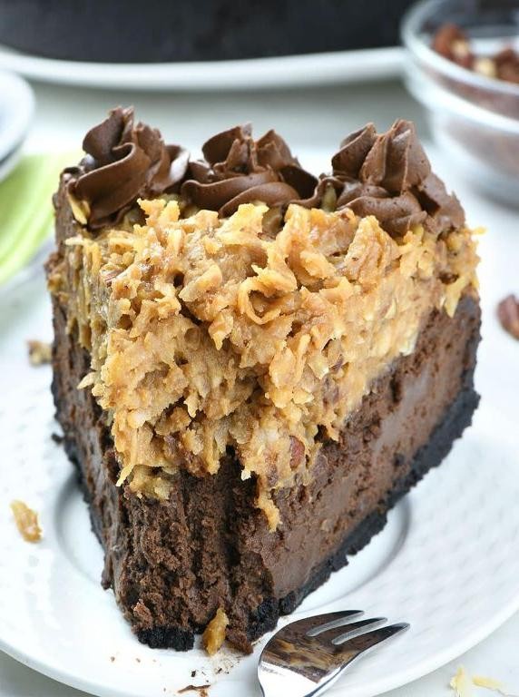 German Chocolate Cake Cheesecake Swirl