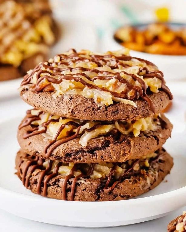 German Chocolate Cake Cookies with Pecan Filling