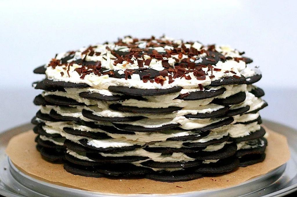 German Chocolate Icebox Cake with Chocolate Wafers