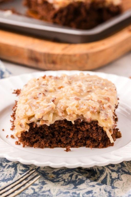 German Chocolate Sheet Cake with Cream Cheese Frosting